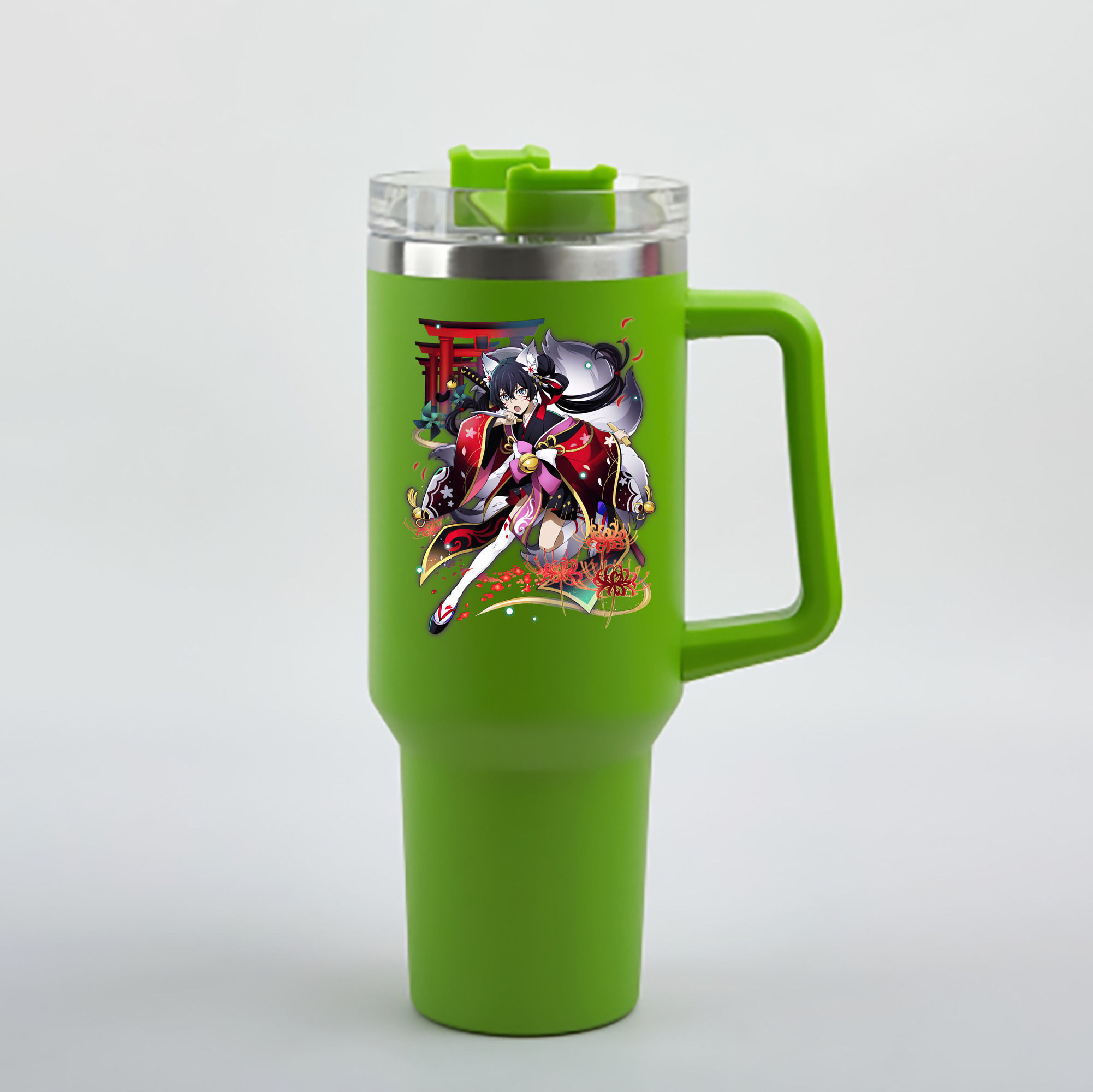 （画像用） 文豪ストレイドッグス Bungo Stray Dogs 1200mL車用タンブラー - クリスタルステッカー（プラスチックストロー付き）